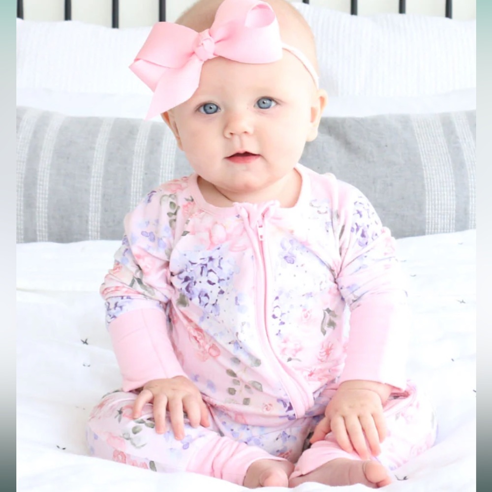 Caden Lane Henlee’s Hydrangea convertible zip romper.